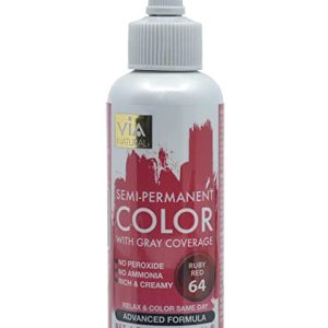 Via Natural Semi-Permanent Hair Color, 4oz - Ruby Red #64
