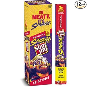 Slim Jim Palitos de carne Savage Original, 3 onzas