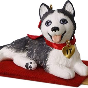 Hallmark Keepsake 2017 Puppy Love Siberian Husky Christmas Ornament
