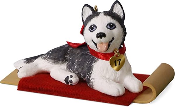 Hallmark Keepsake 2017 Puppy Love Siberian Husky Christmas Ornament