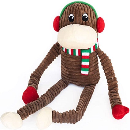 ZippyPaws Crinkle Monkey Dog Toy, Squeaky and Crinkle Plush Toy, X-Large